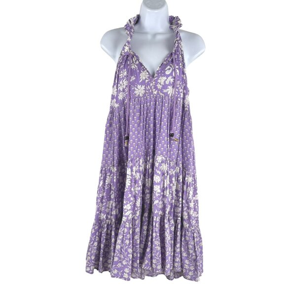 RO'S Garden Sofia Cover Up Tunic Dress Small Purple Floral Sleeveless DR-1684 - Picture 3 of 9